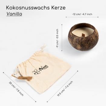 Kokosnusskerze aus Kokoswachs - Vanille